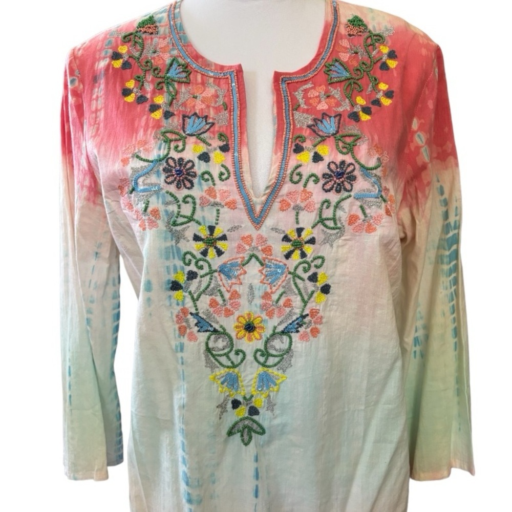 SUNDANCE ‘Dreaming in Color’ Embroidered Beaded Swim/Beach Cover Up Dress (M) - Picture 6 of 9